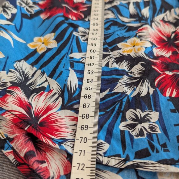 Produkt Floral Button Down Short Sleeve Men's Shirt - Blue- Size M - Picture 8 of 10